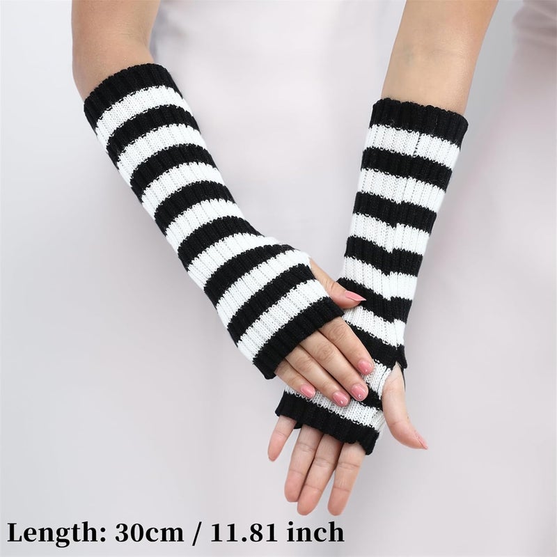 Insdark Goth Arm Warmers Y2k Women Rave Cute Fashion Punk Japanese Winter Grunge - Image 2